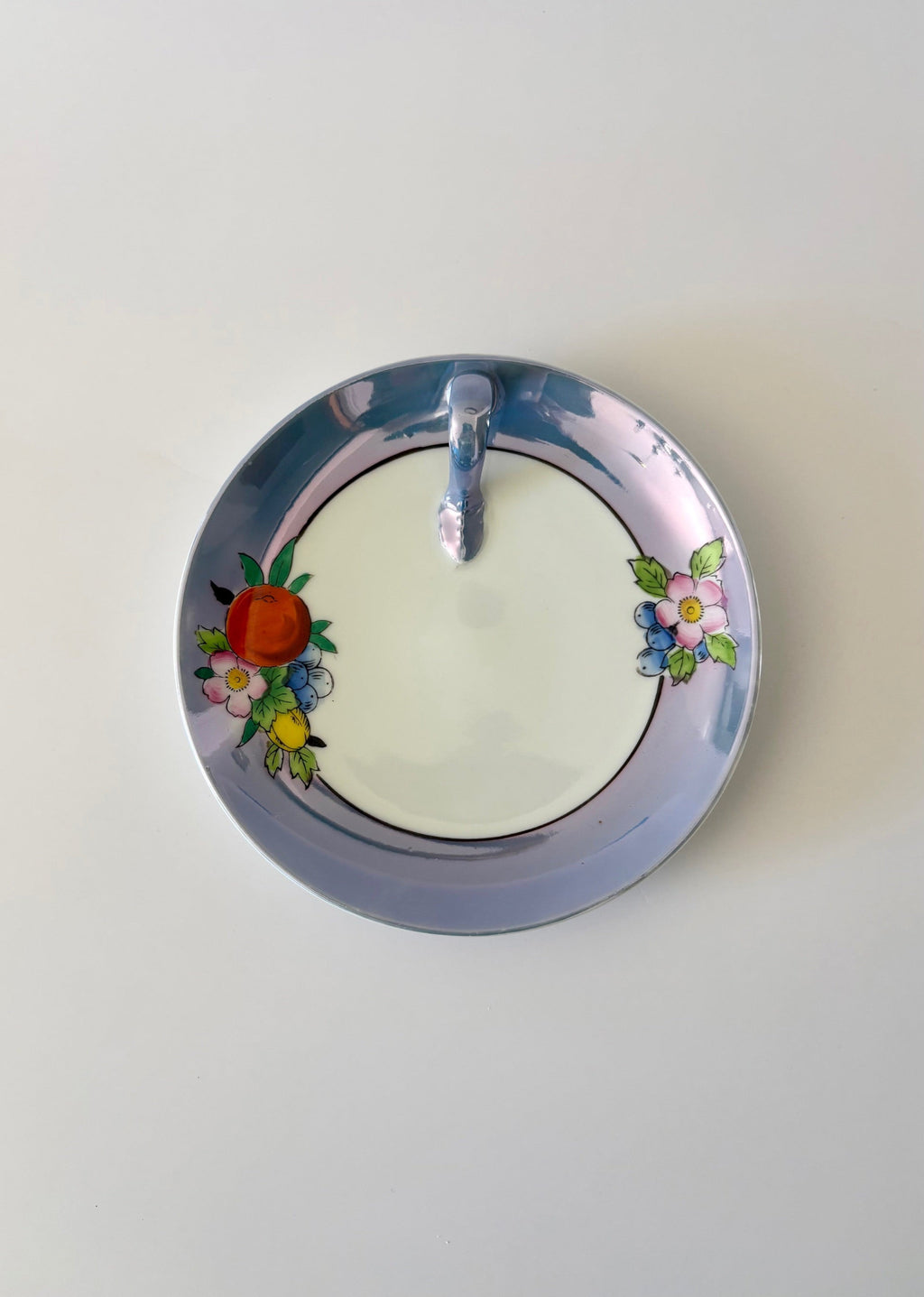 Blue Floral Dish with Handle