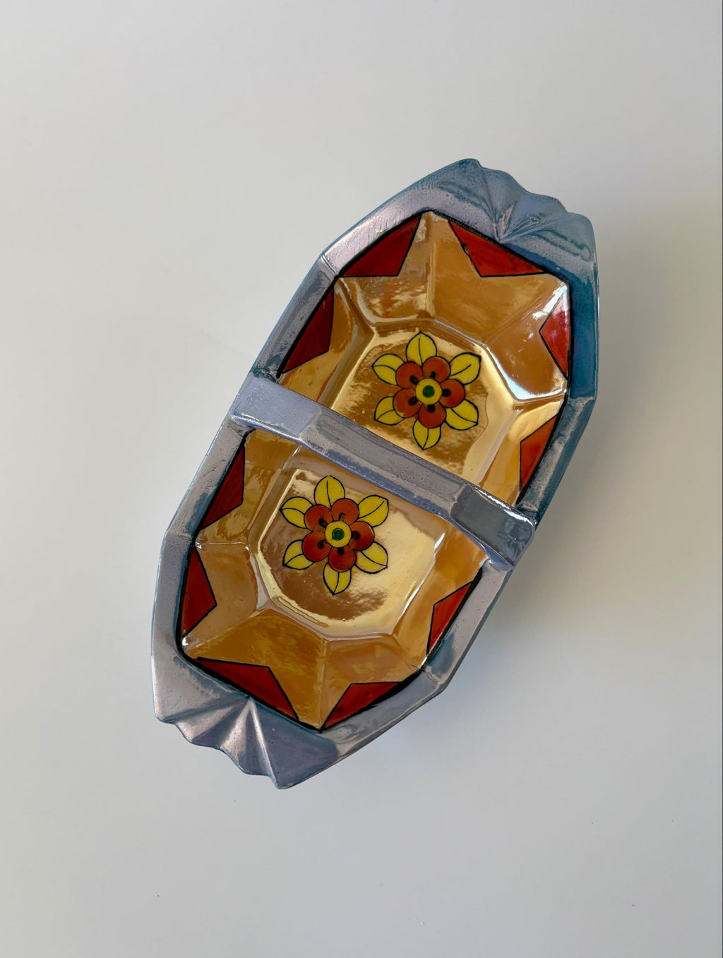 Japanese Lusterware Dish with Handle