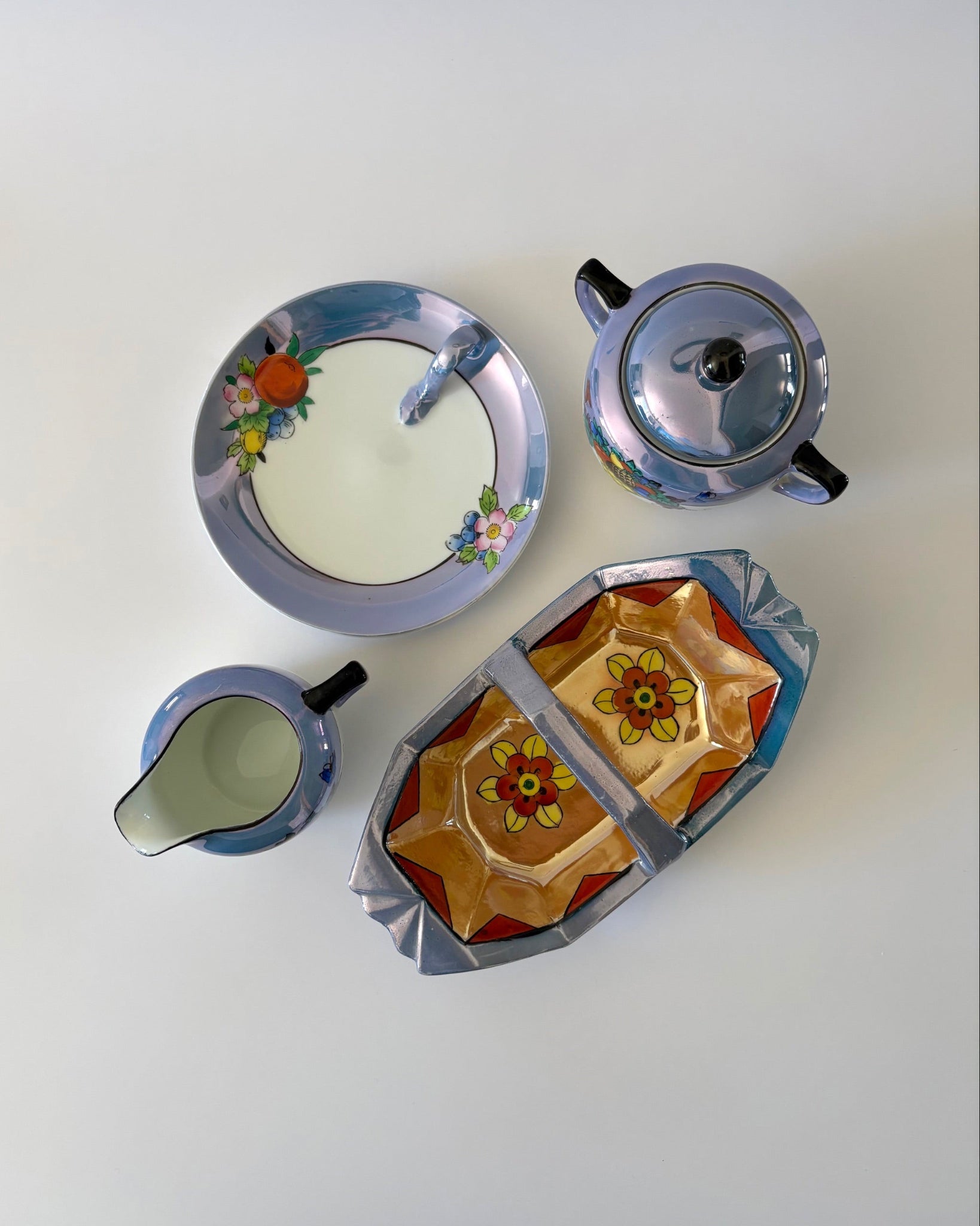 Japanese Lusterware Dish with Handle