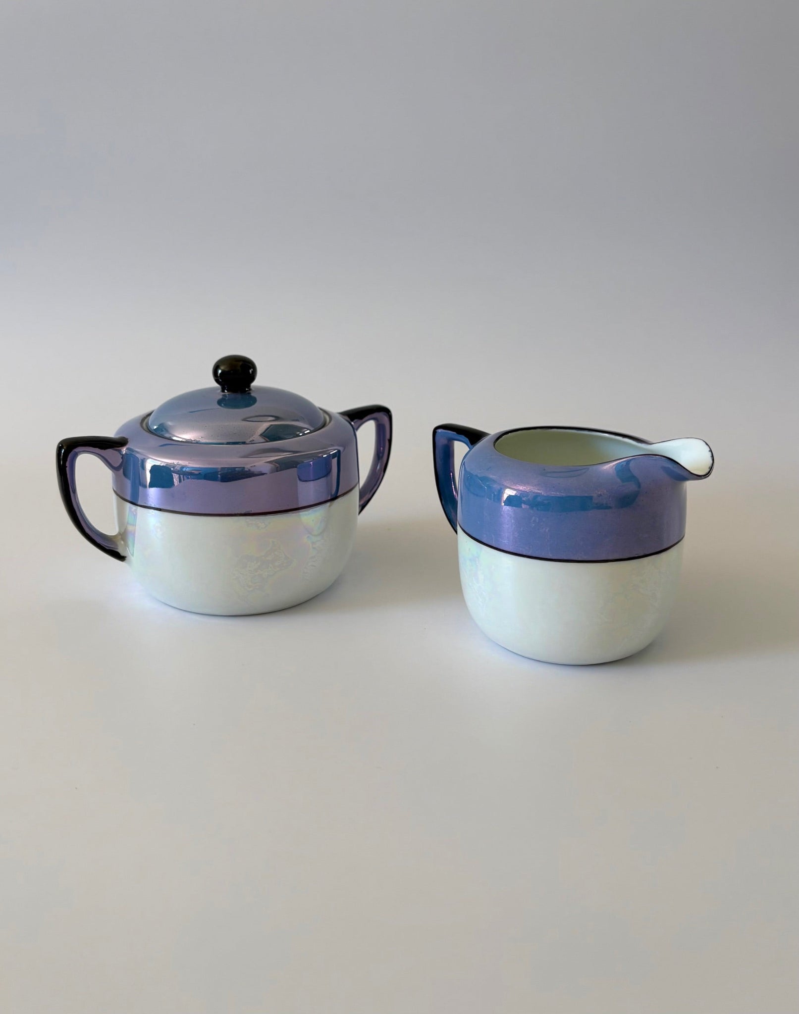 Cream and Sugar Set with Fruit Basket