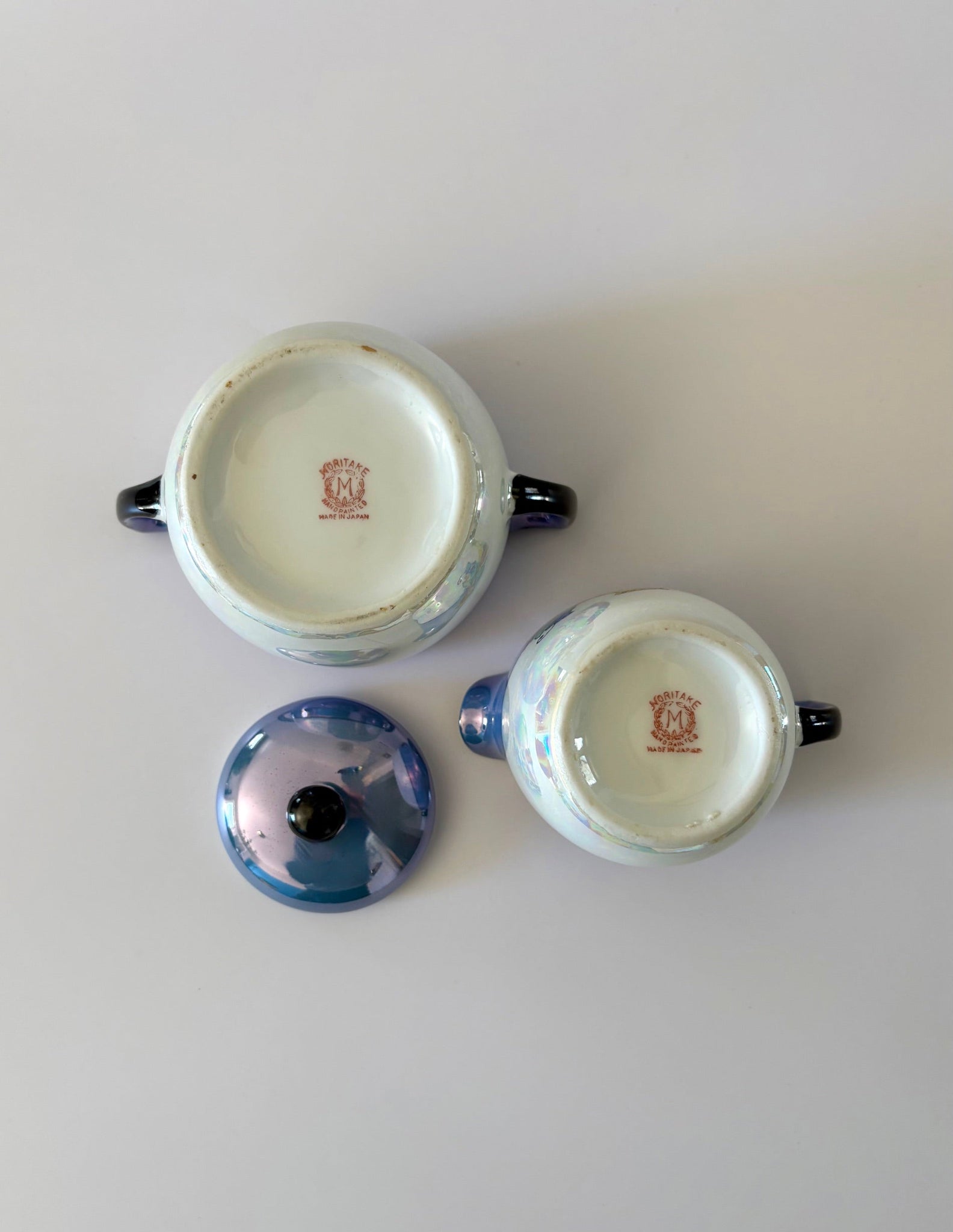 Cream and Sugar Set with Fruit Basket