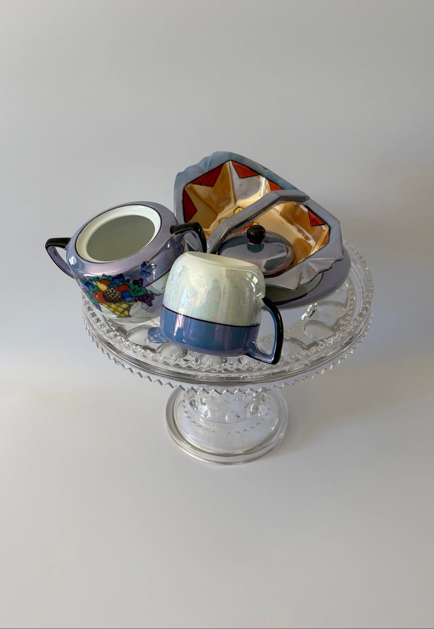 Polka Dot Zig Zag Cake Stand