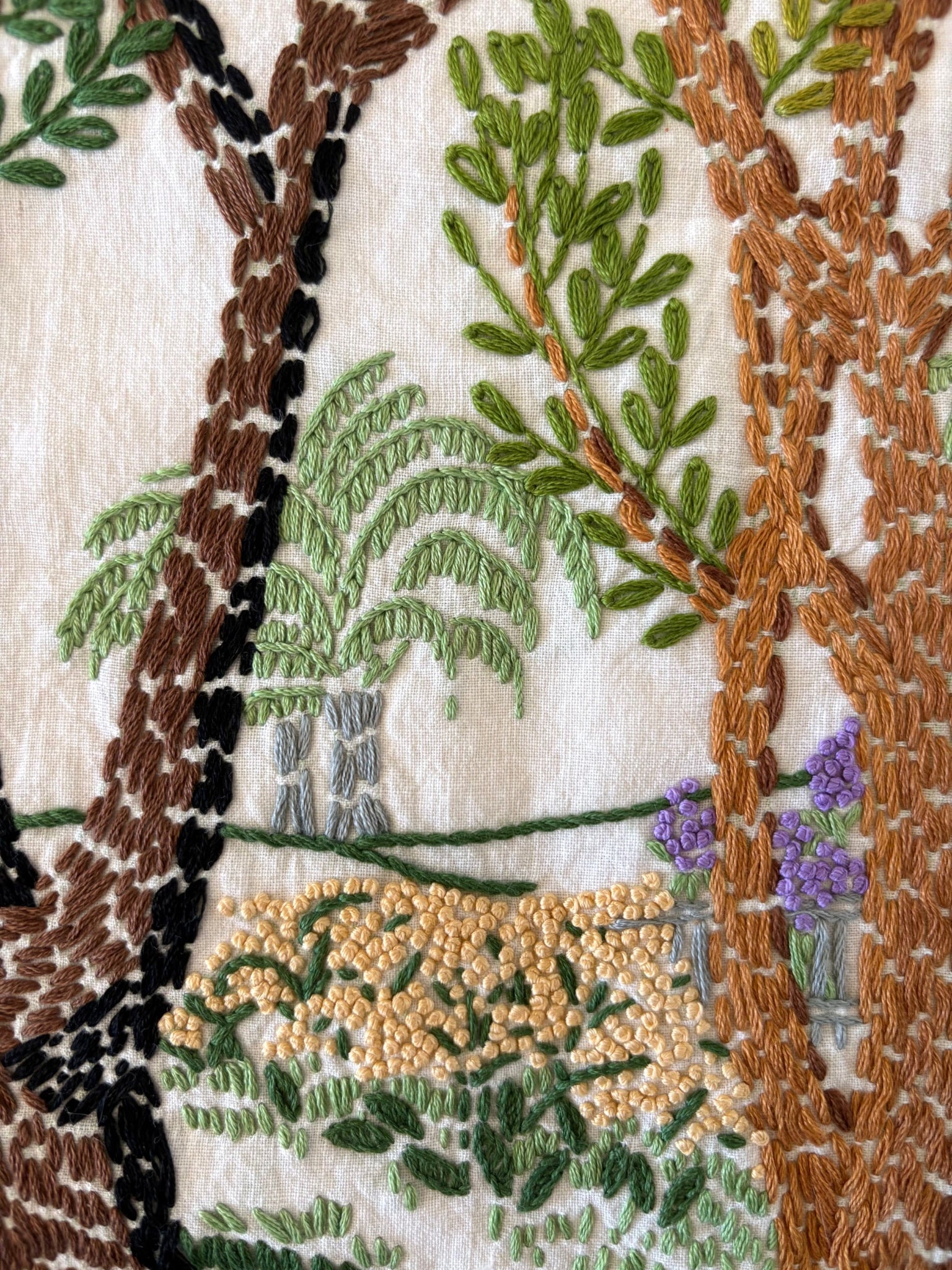 Hand Embroidered Cottage Tapestry