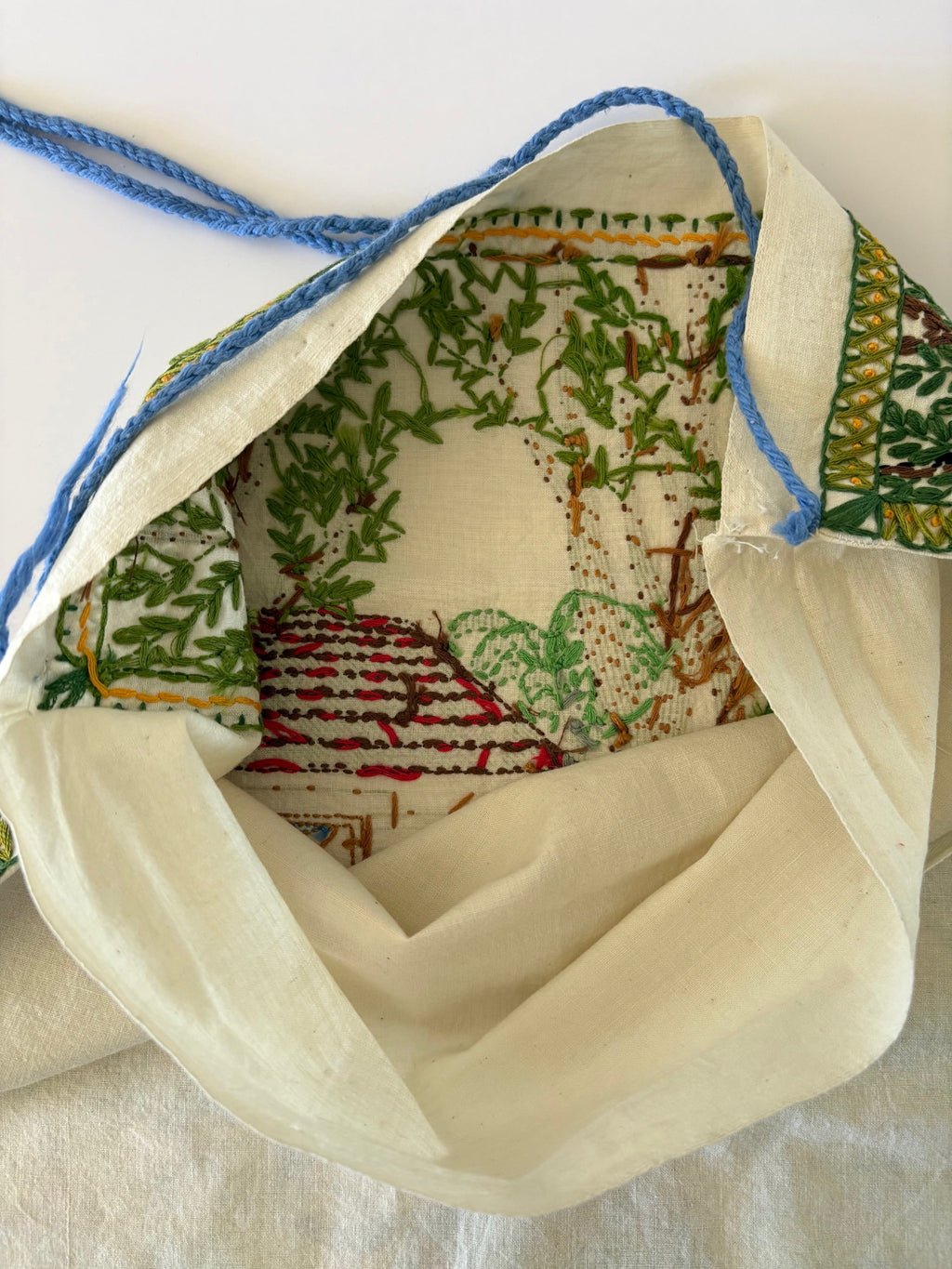 Hand Embroidered Cottage Tapestry