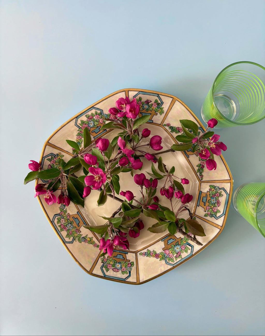 B & Co Limoges Plate with Flower Baskets