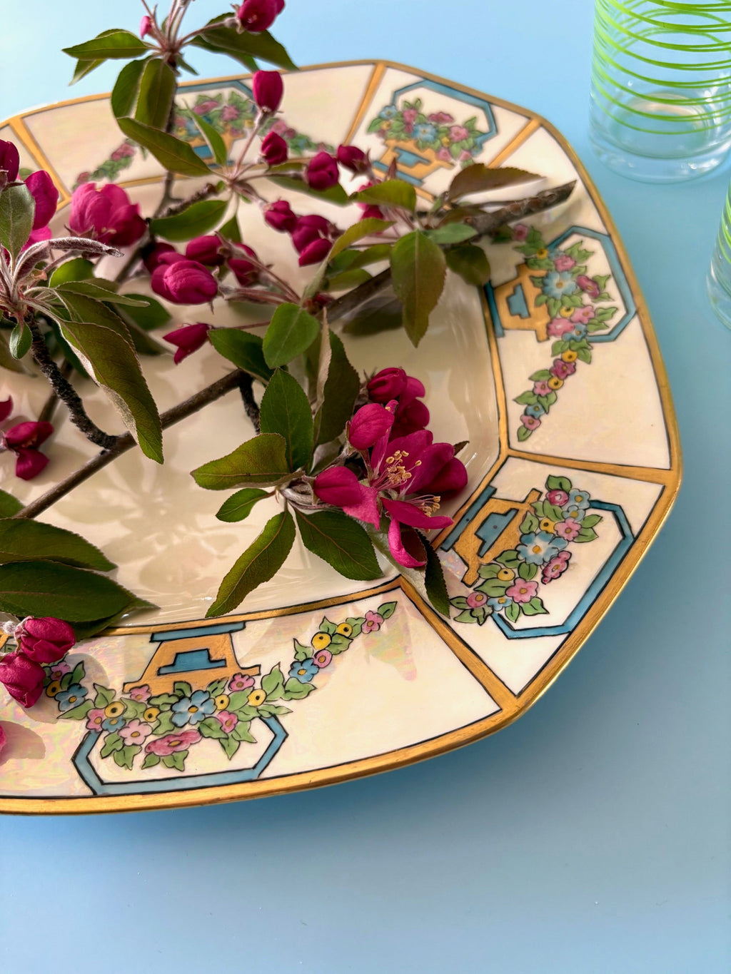 B & Co Limoges Plate with Flower Baskets
