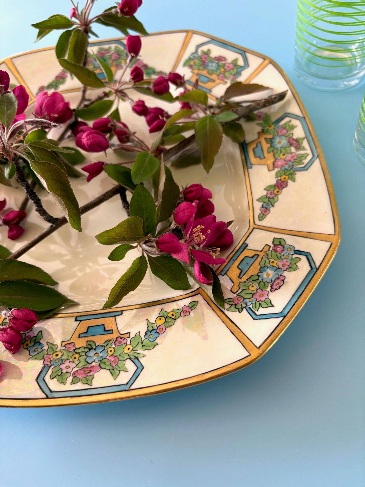 B & Co Limoges Plate with Flower Baskets