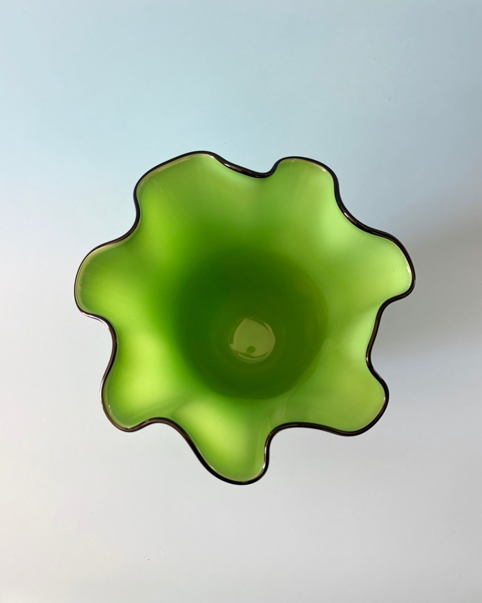 Fazzoletto Style Green Glass Vase