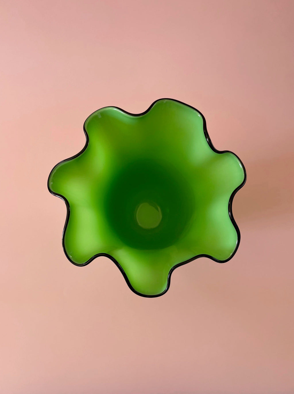 Fazzoletto Style Green Glass Vase