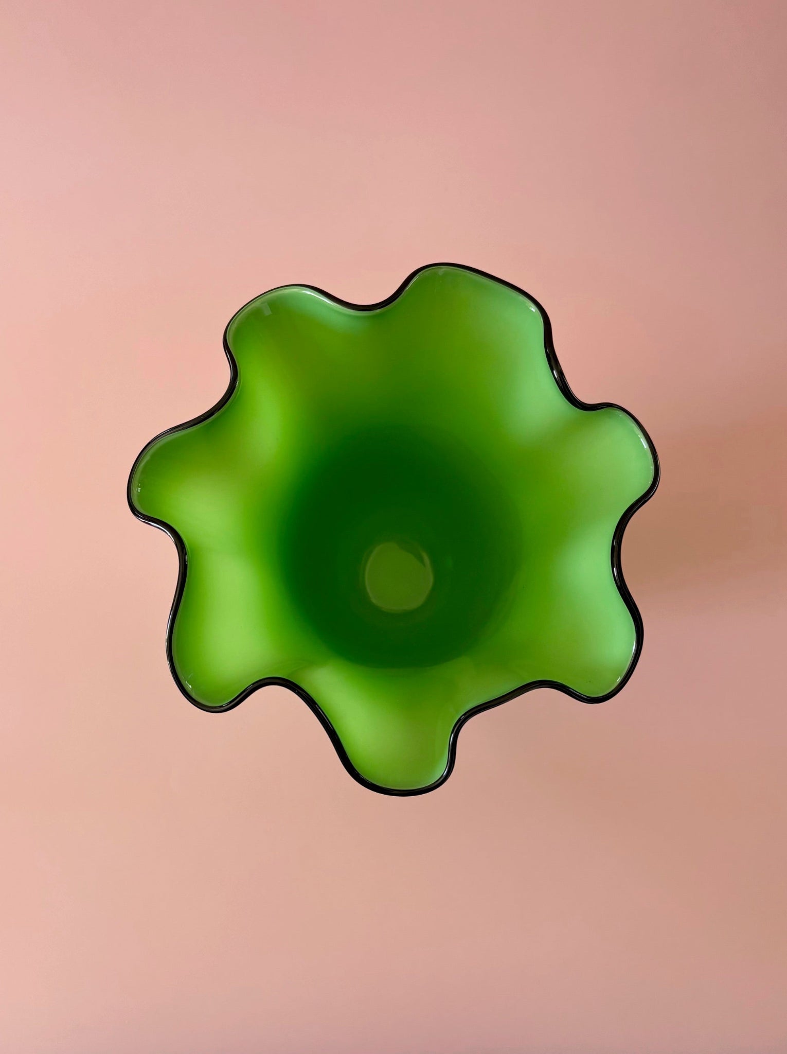 Fazzoletto Style Green Glass Vase