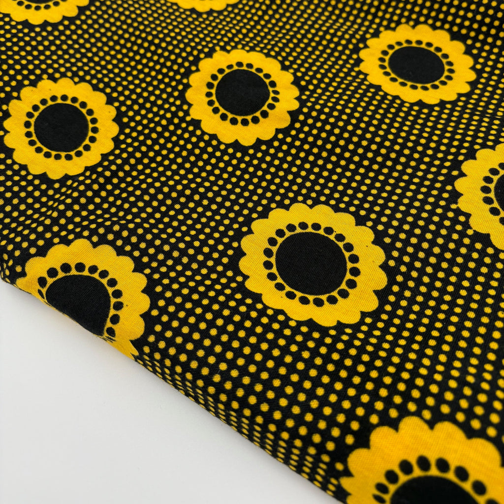 Yellow and Black Daisy Sarong