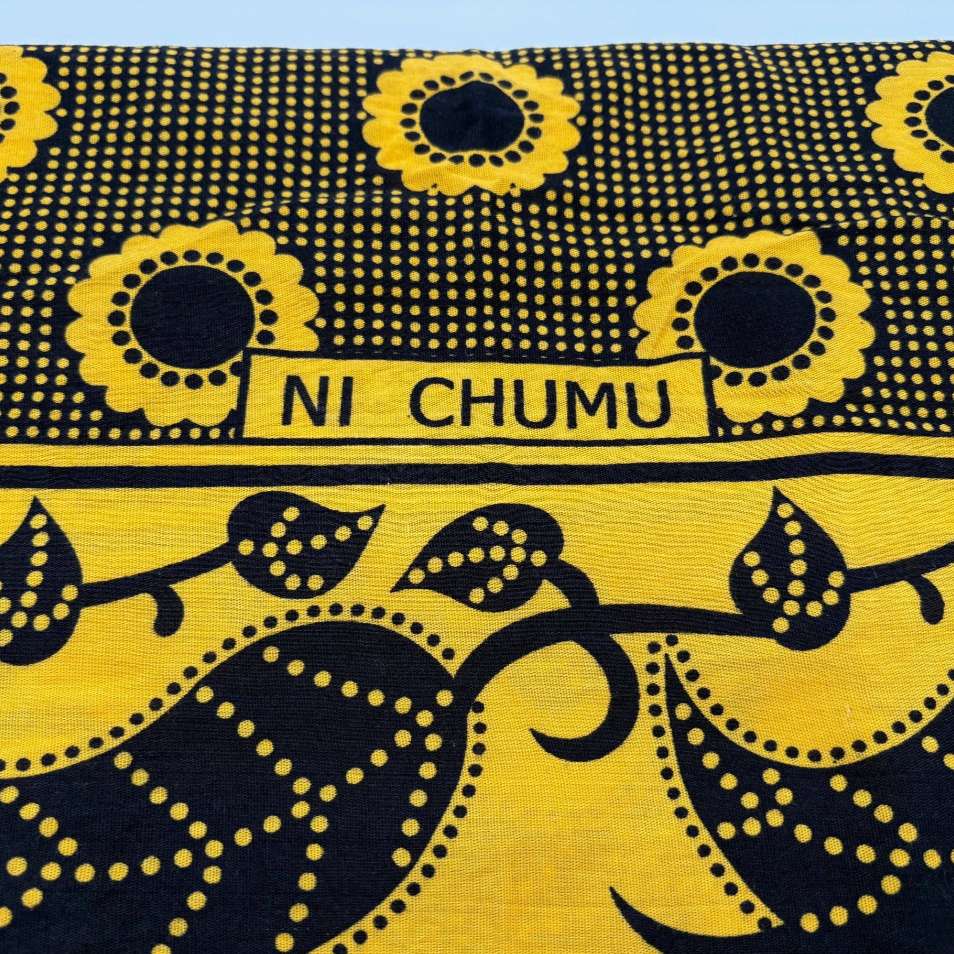Yellow and Black Daisy Sarong