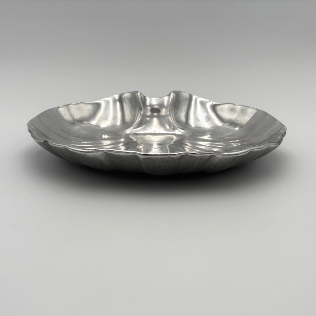 Vintage Pewter Seashell Serving Dish