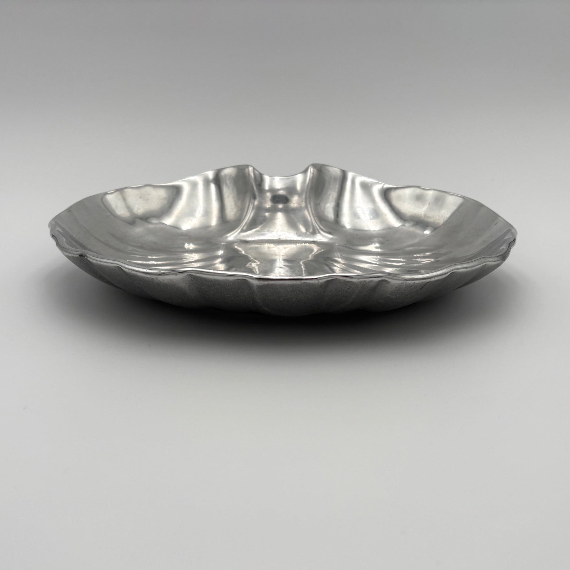 Vintage Pewter Seashell Serving Dish