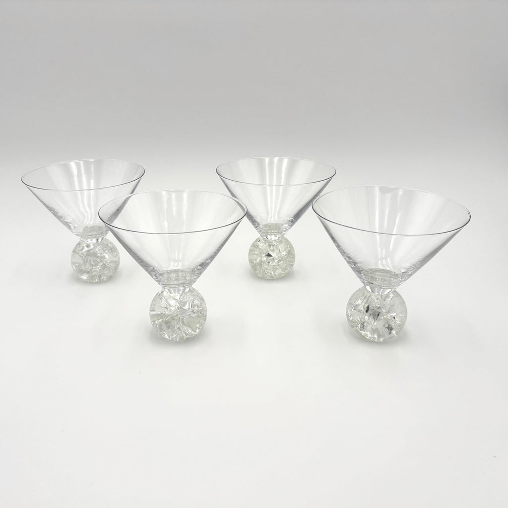 Martini Glasses with Cracked Ball Base