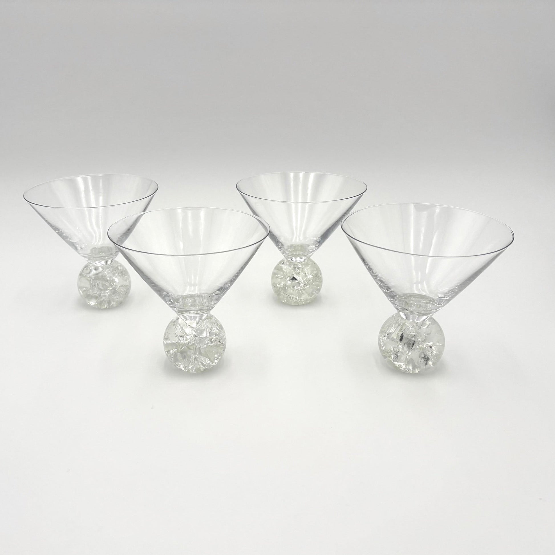 Martini Glasses with Cracked Ball Base