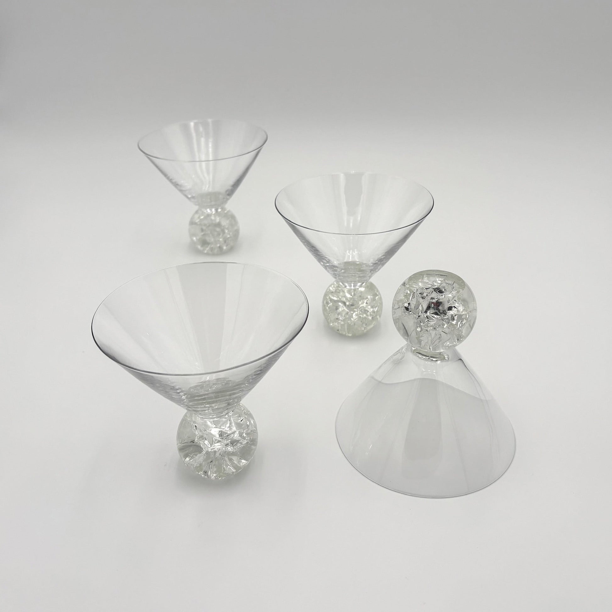 Martini Glasses with Cracked Ball Base