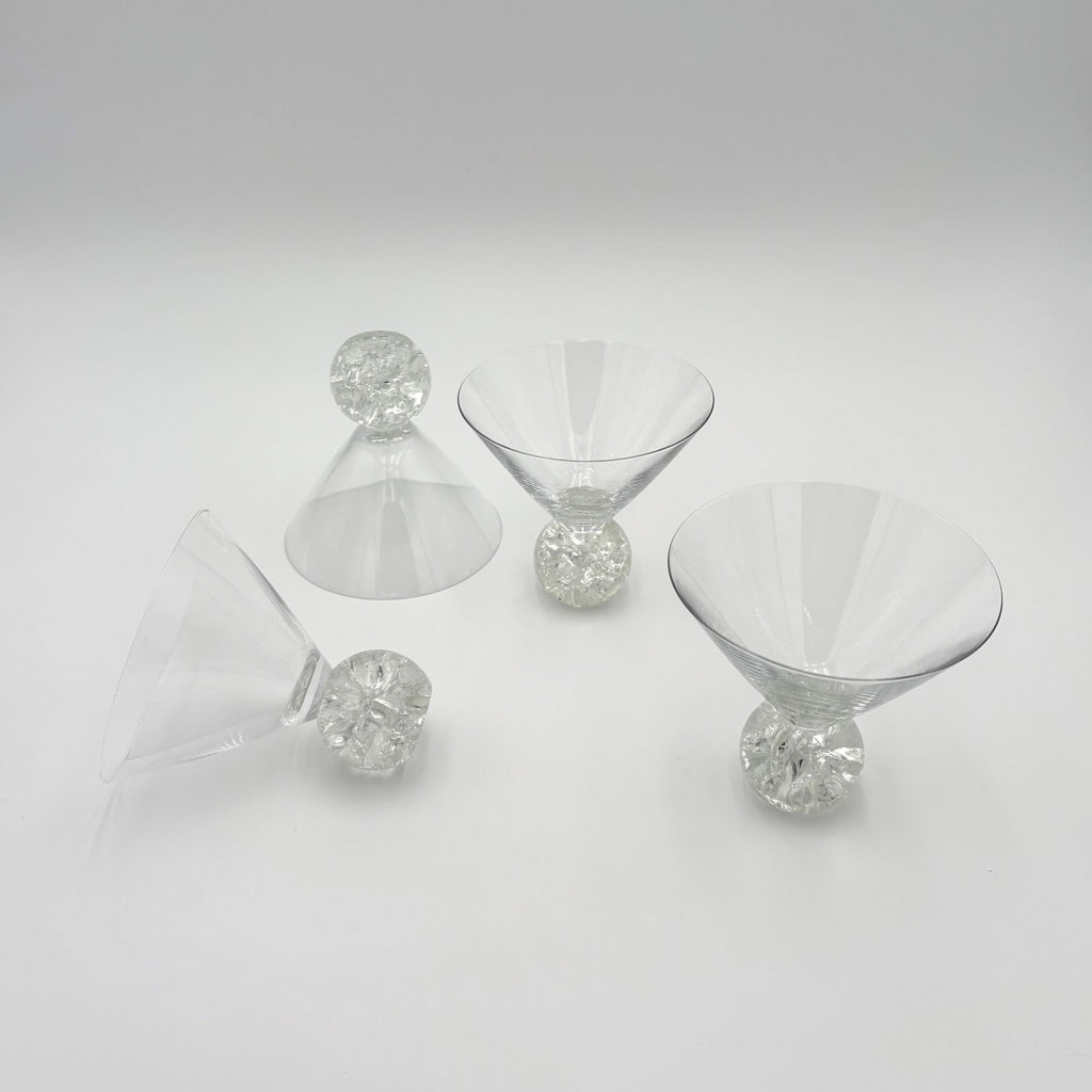 Martini Glasses with Cracked Ball Base