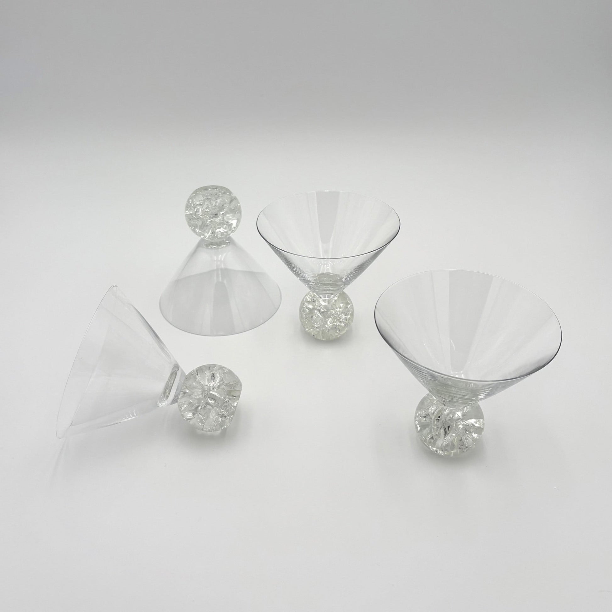 Martini Glasses with Cracked Ball Base