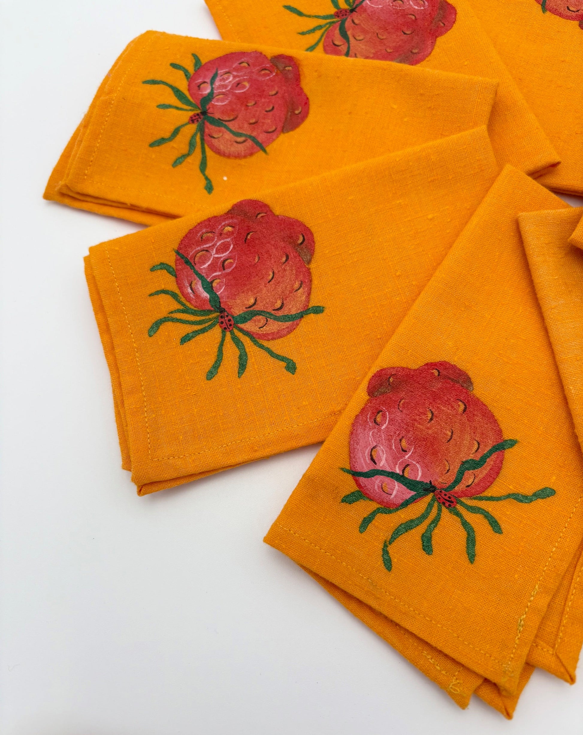Cocktail Napkins with Strawberries
