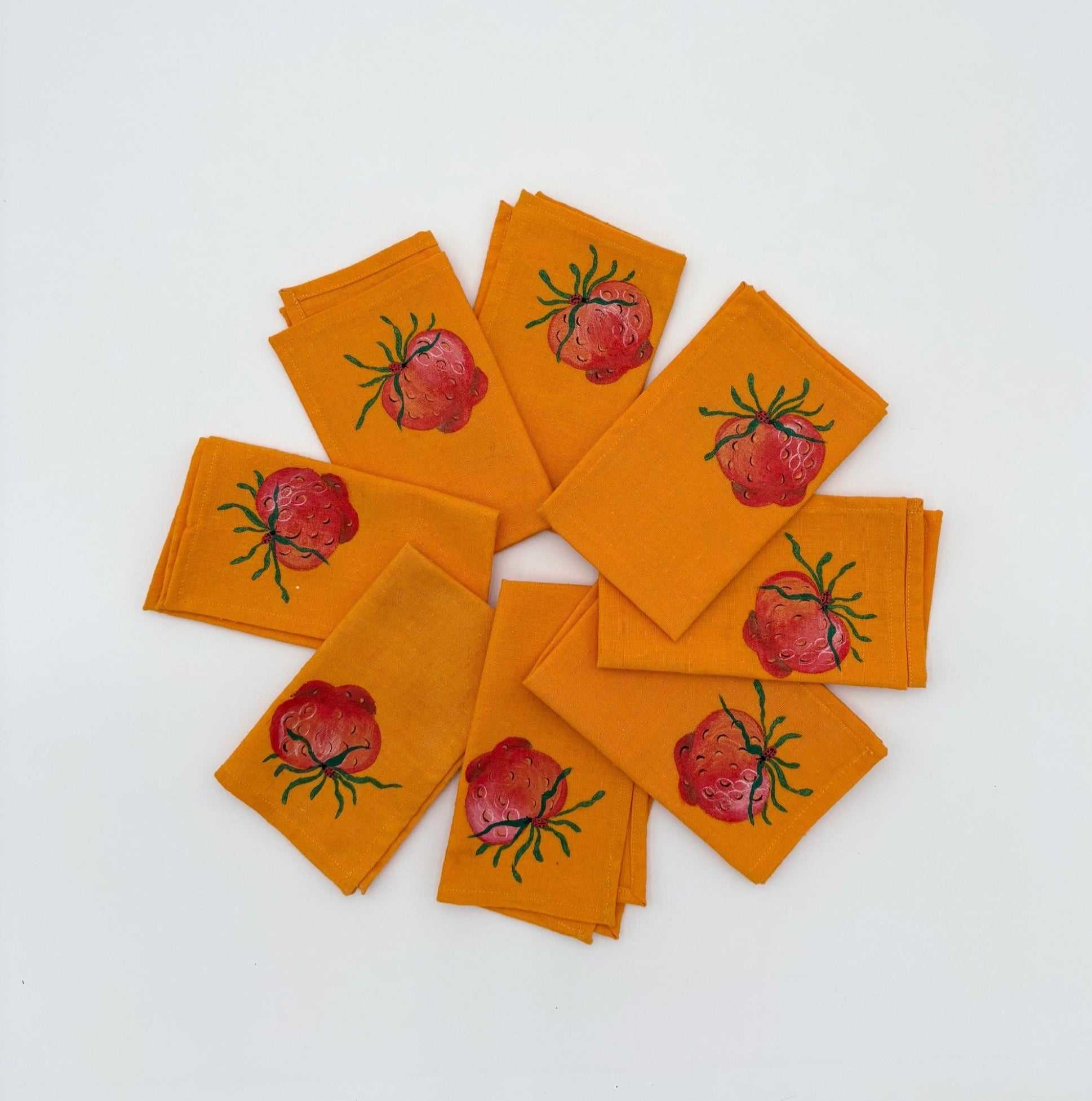 Cocktail Napkins with Strawberries