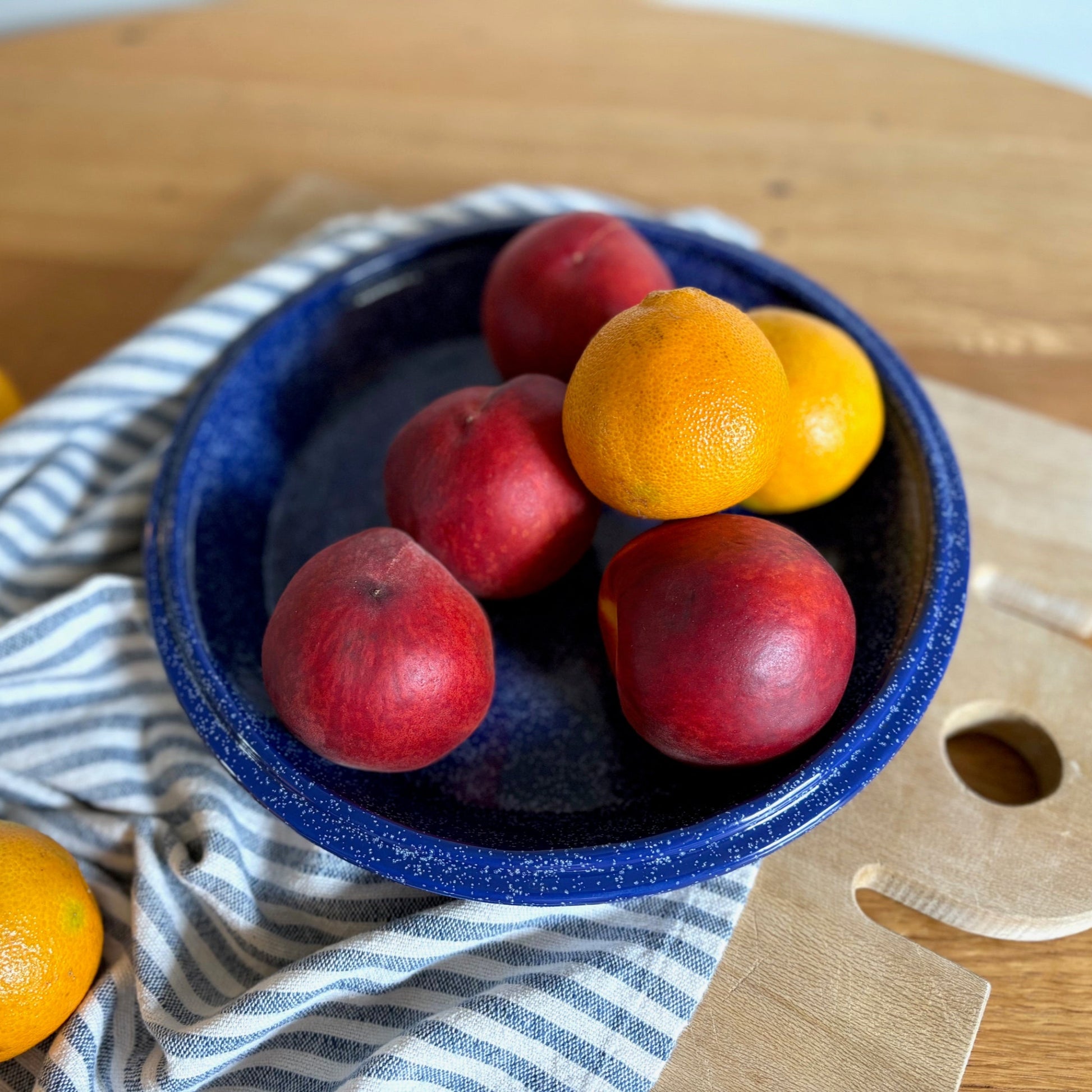 Ceramic Blue Dish with White Speckle
