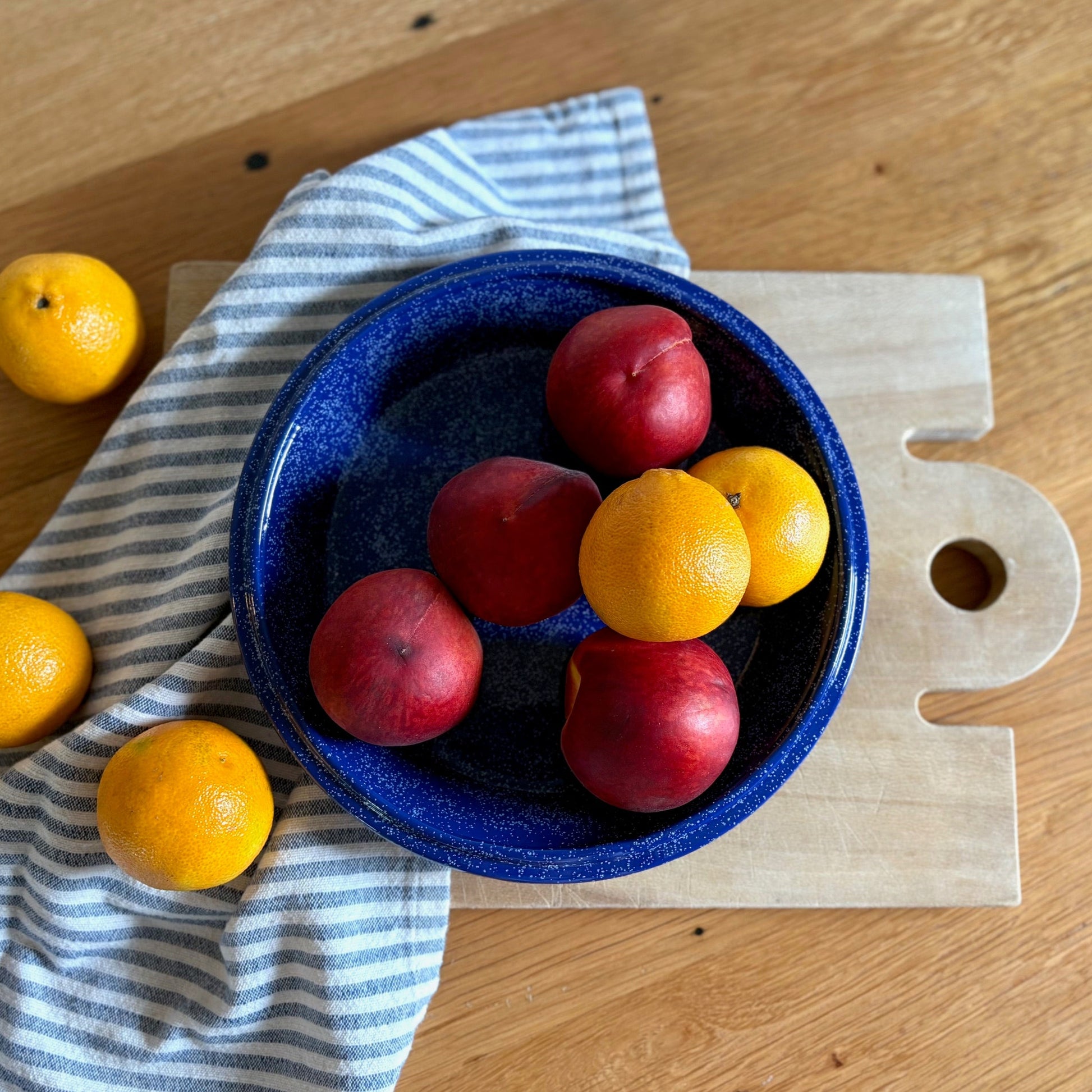 Ceramic Blue Dish with White Speckle