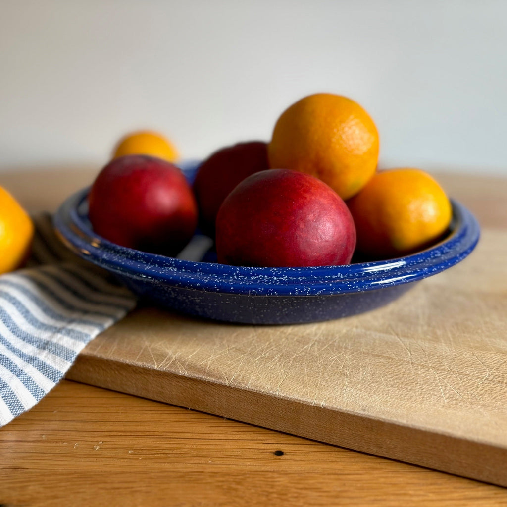 Ceramic Blue Dish with White Speckle