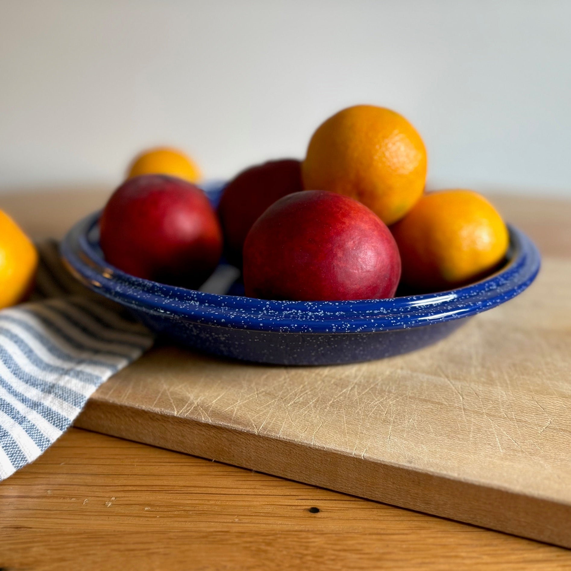Ceramic Blue Dish with White Speckle