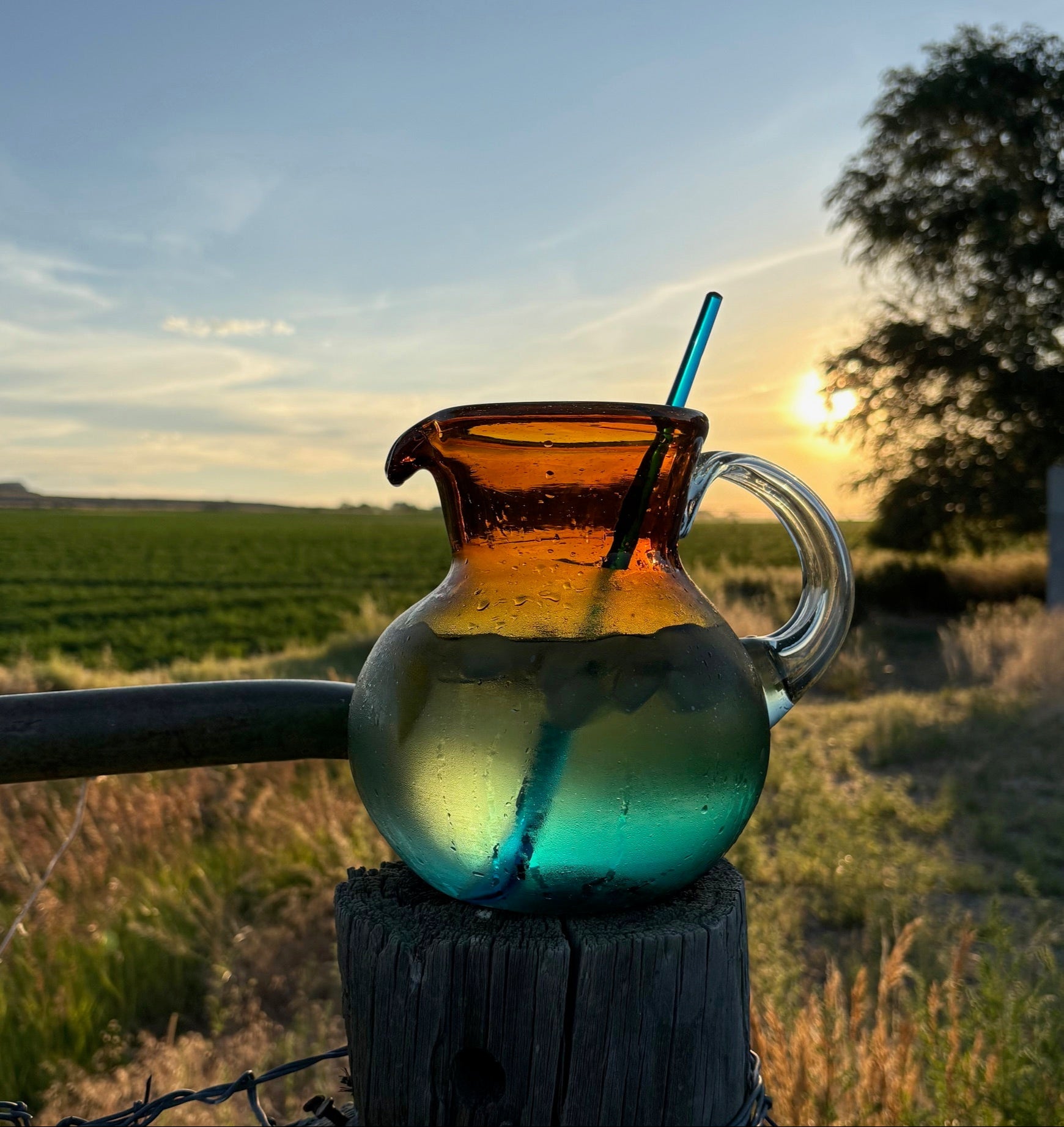 Ombre Pitcher with Stir Stick