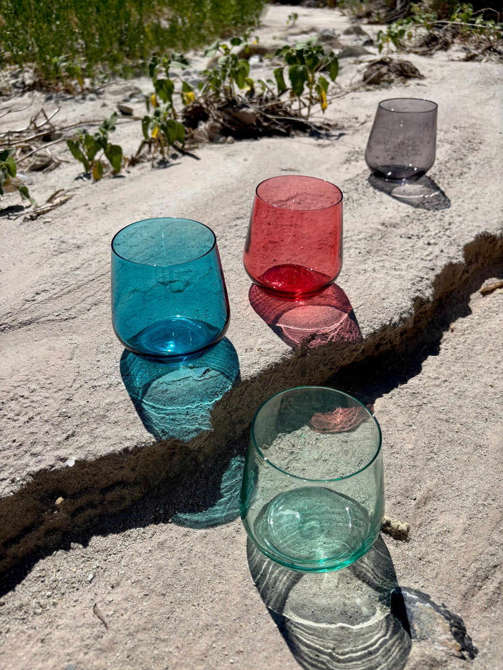 Set of Six Multicolored Glasses