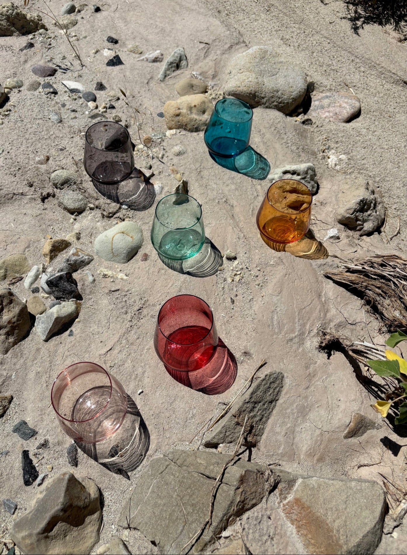 Set of Six Multicolored Glasses