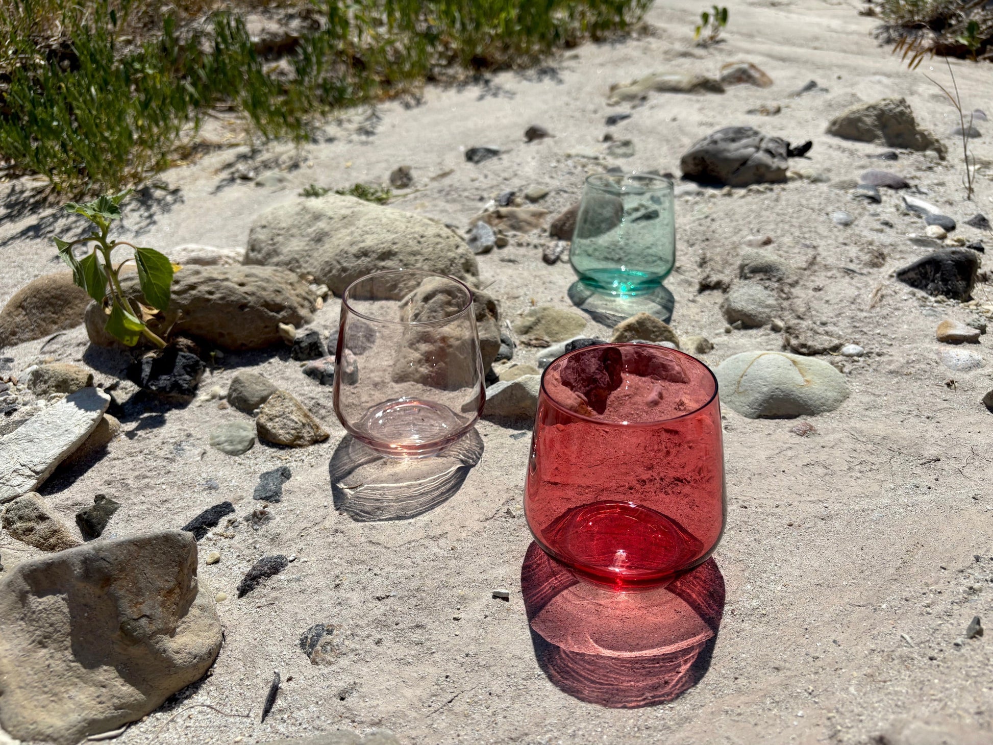 Set of Six Multicolored Glasses