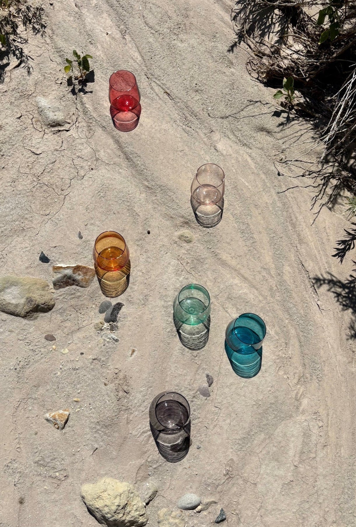 Set of Six Multicolored Glasses