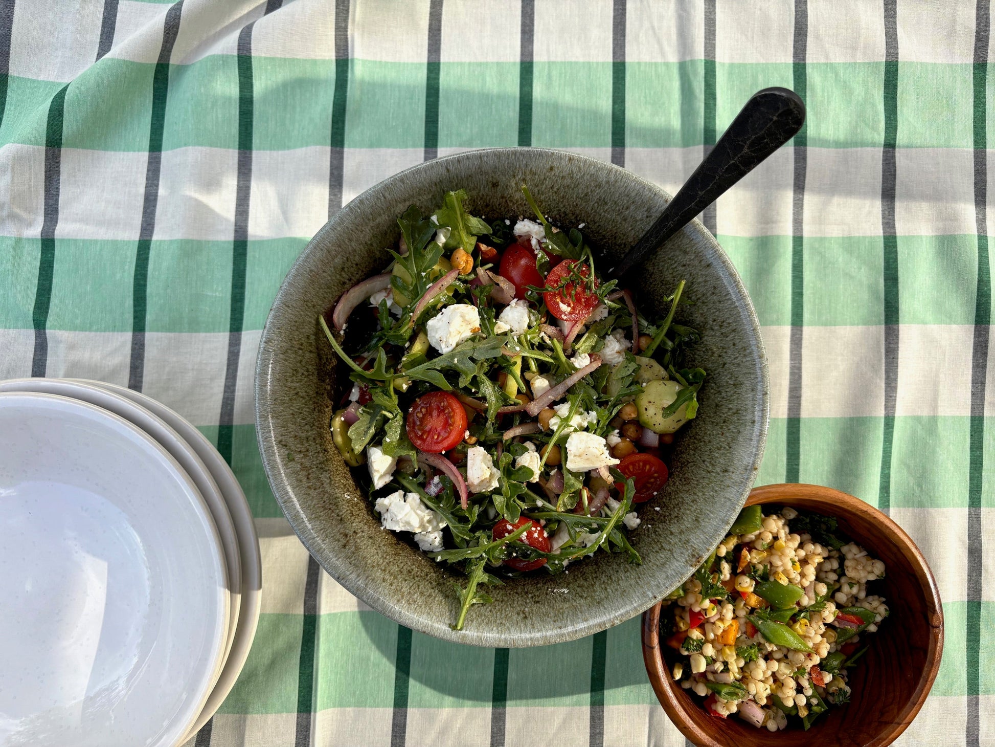 Green Speckle Serving Bowl