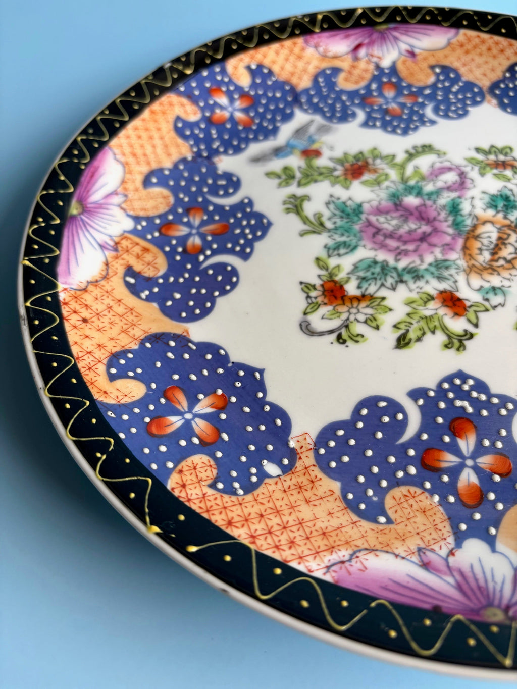 Decorative Plate with Flowers and Birds
