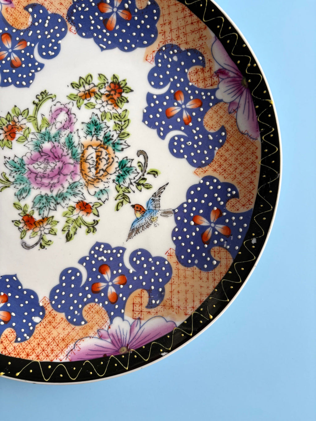 Decorative Plate with Flowers and Birds