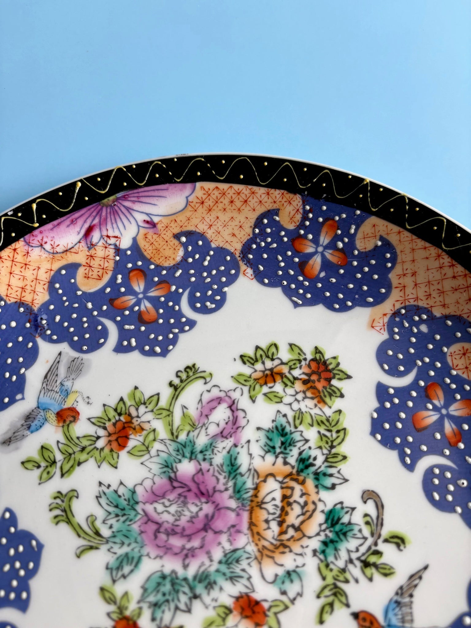 Decorative Plate with Flowers and Birds