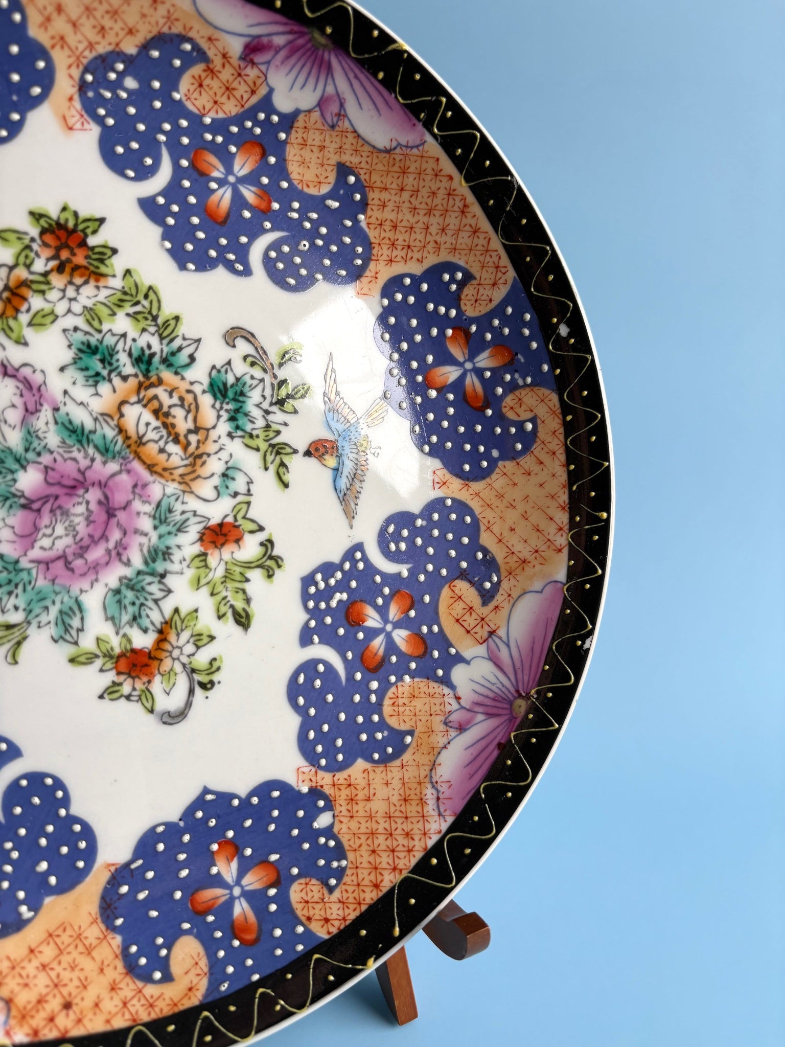 Decorative Plate with Flowers and Birds