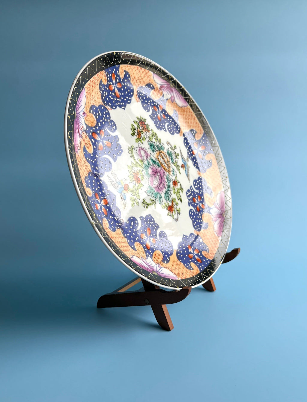 Decorative Plate with Flowers and Birds