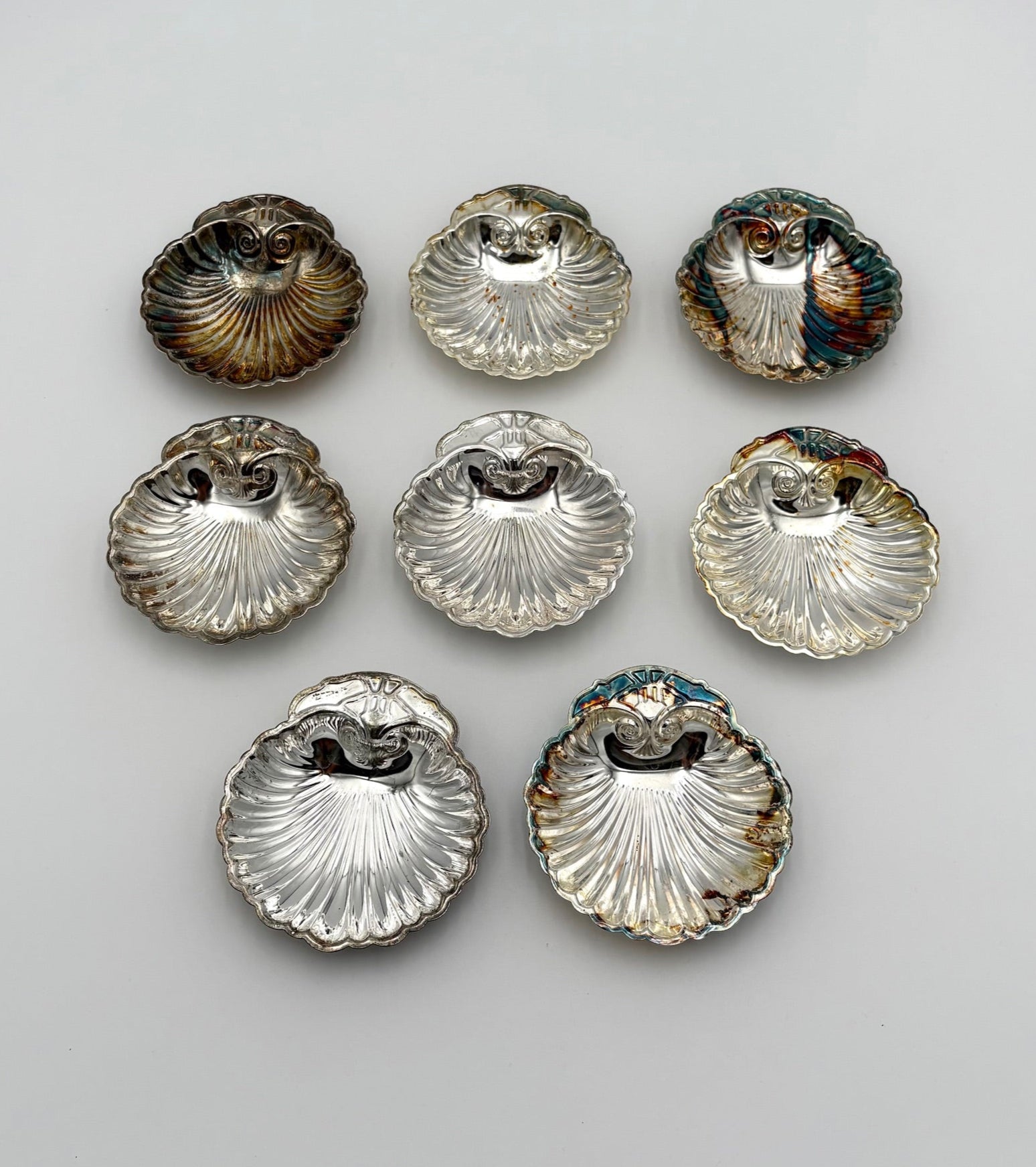 Silver Plated Seashell Tiny Dishes