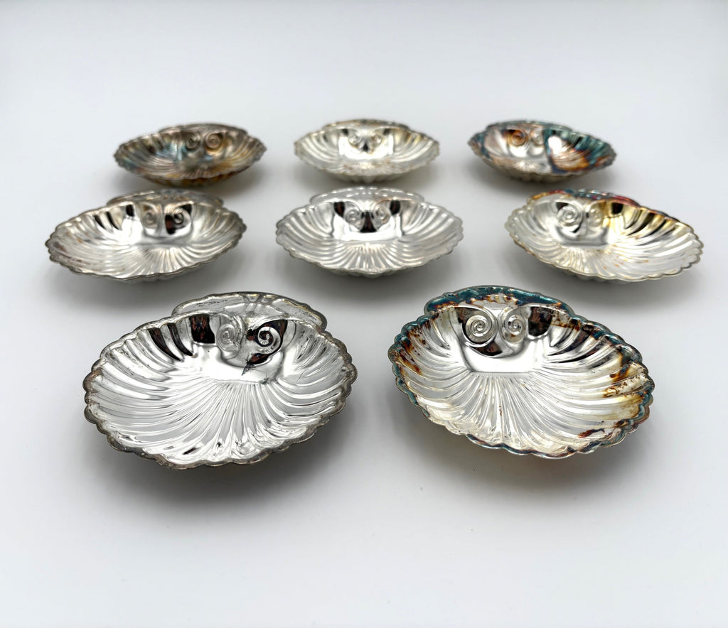 Silver Plated Seashell Tiny Dishes