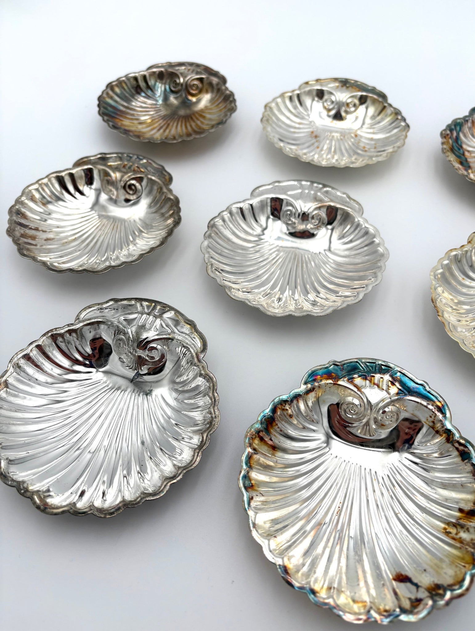 Silver Plated Seashell Tiny Dishes