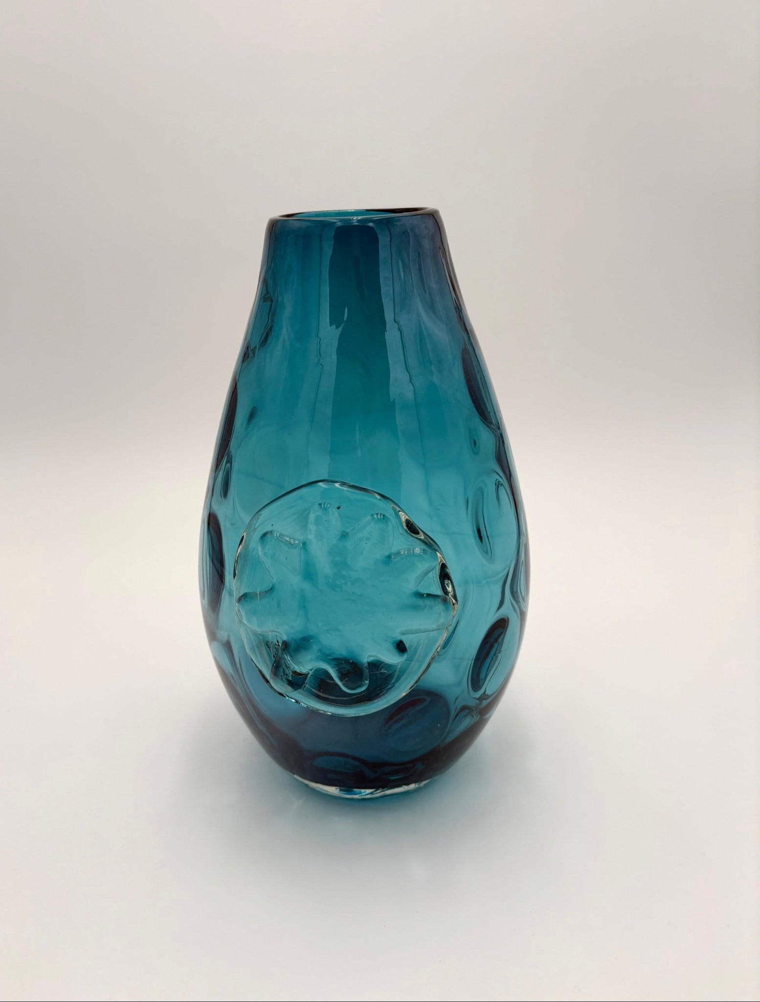 Turquoise Vase with Flower Emblem