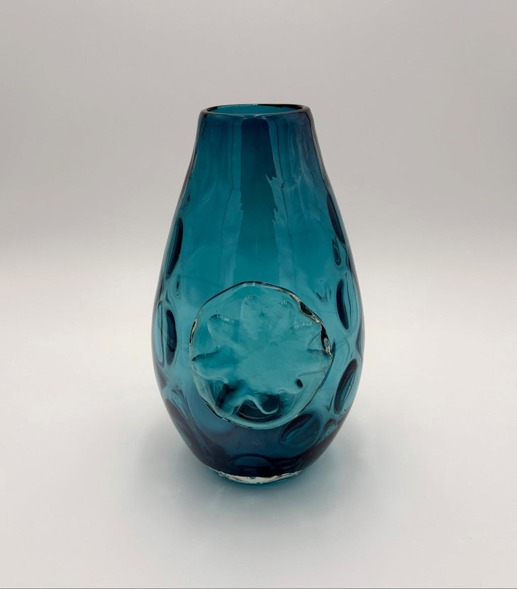 Turquoise Vase with Flower Emblem