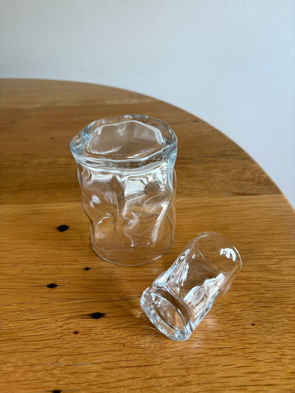 Wavy Glass Tumbler and Shot Glass