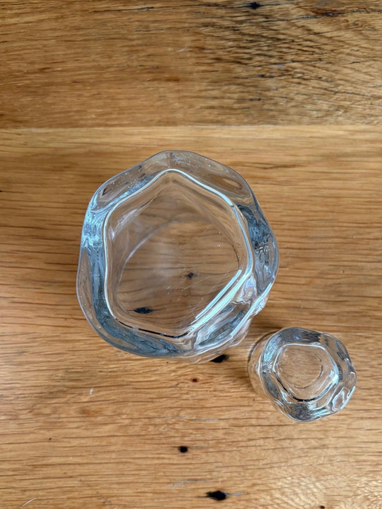 Wavy Glass Tumbler and Shot Glass