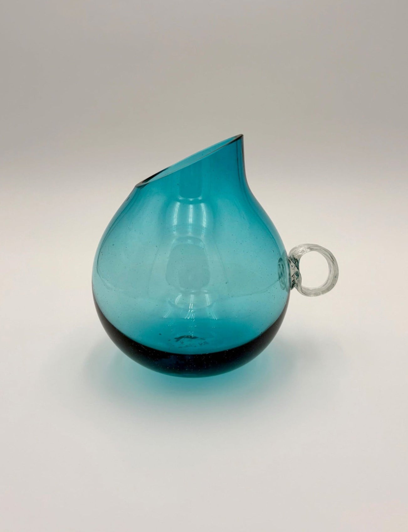 Small Turquoise Vase with Handle
