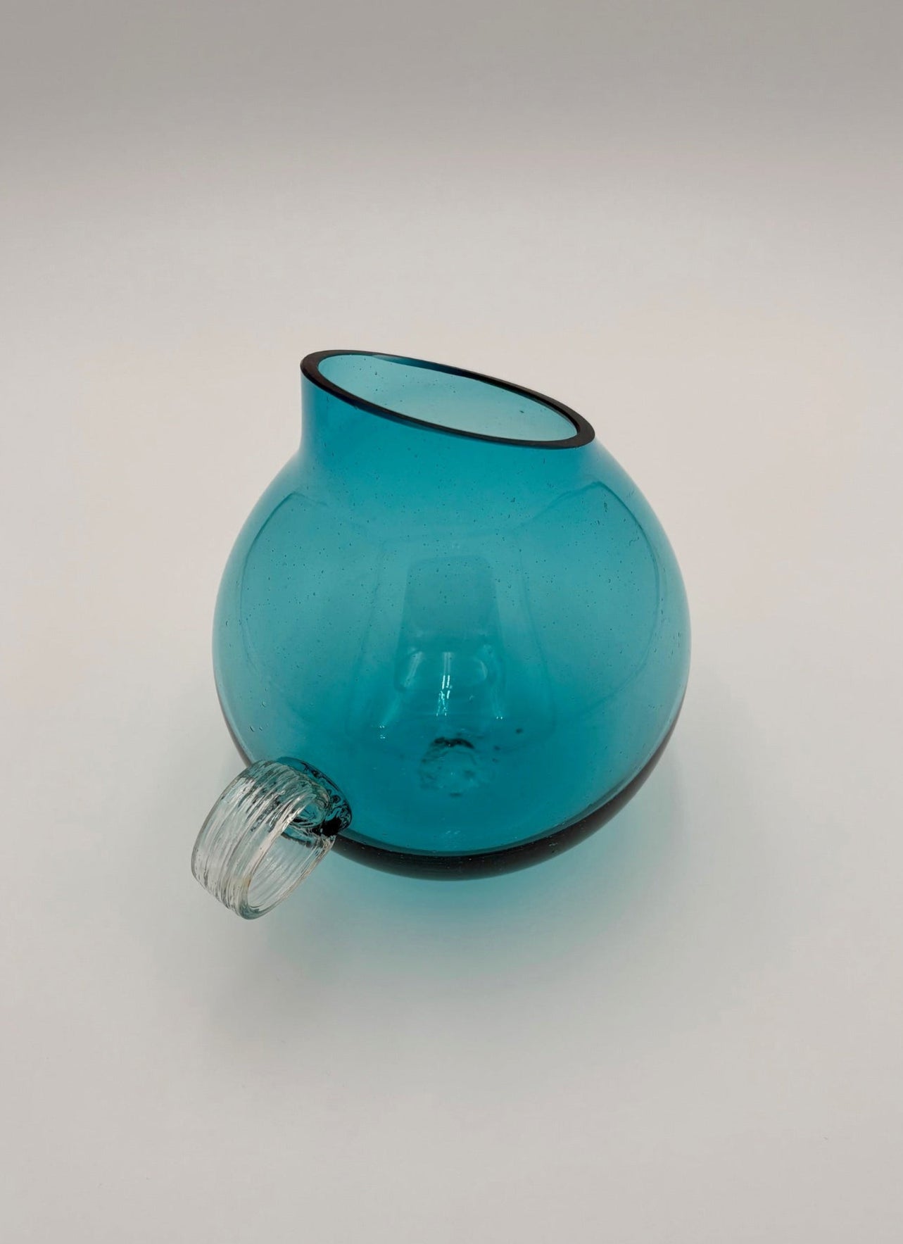 Small Turquoise Vase with Handle