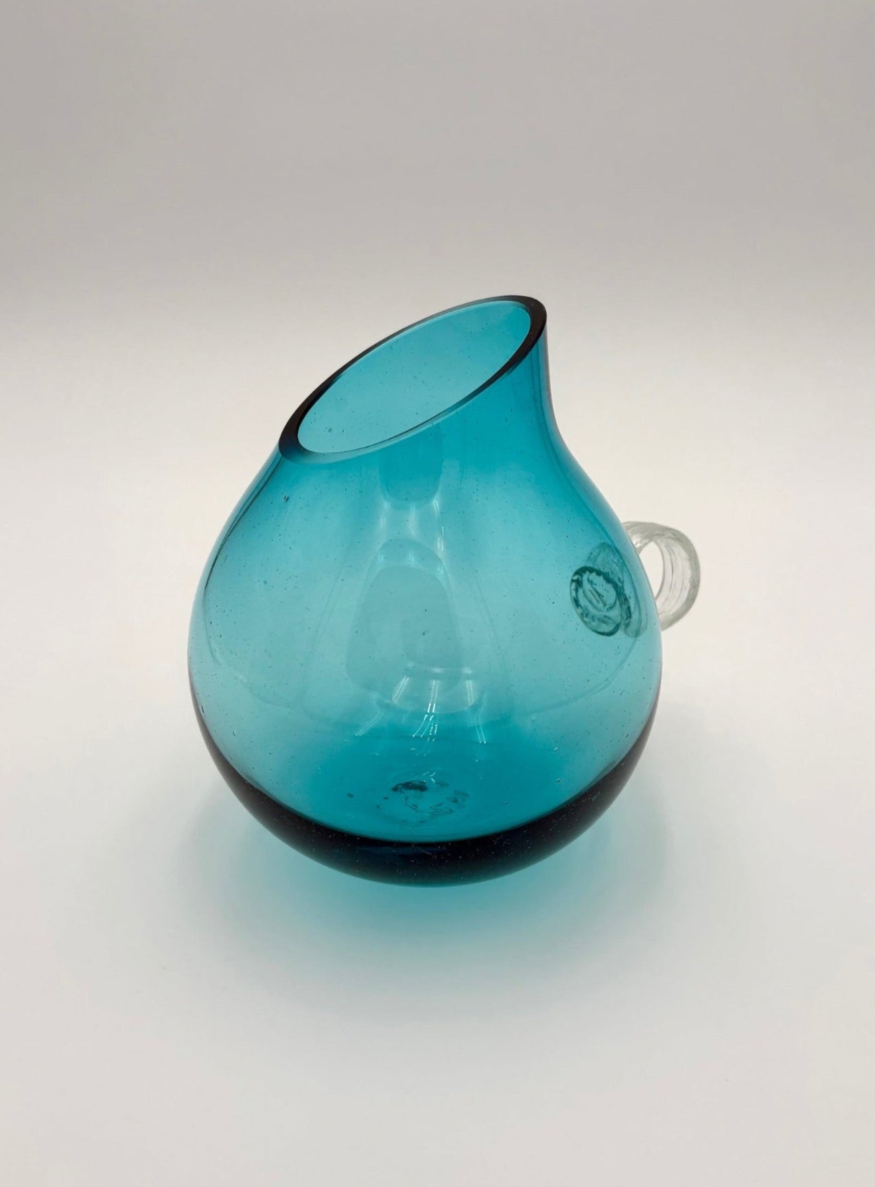 Small Turquoise Vase with Handle